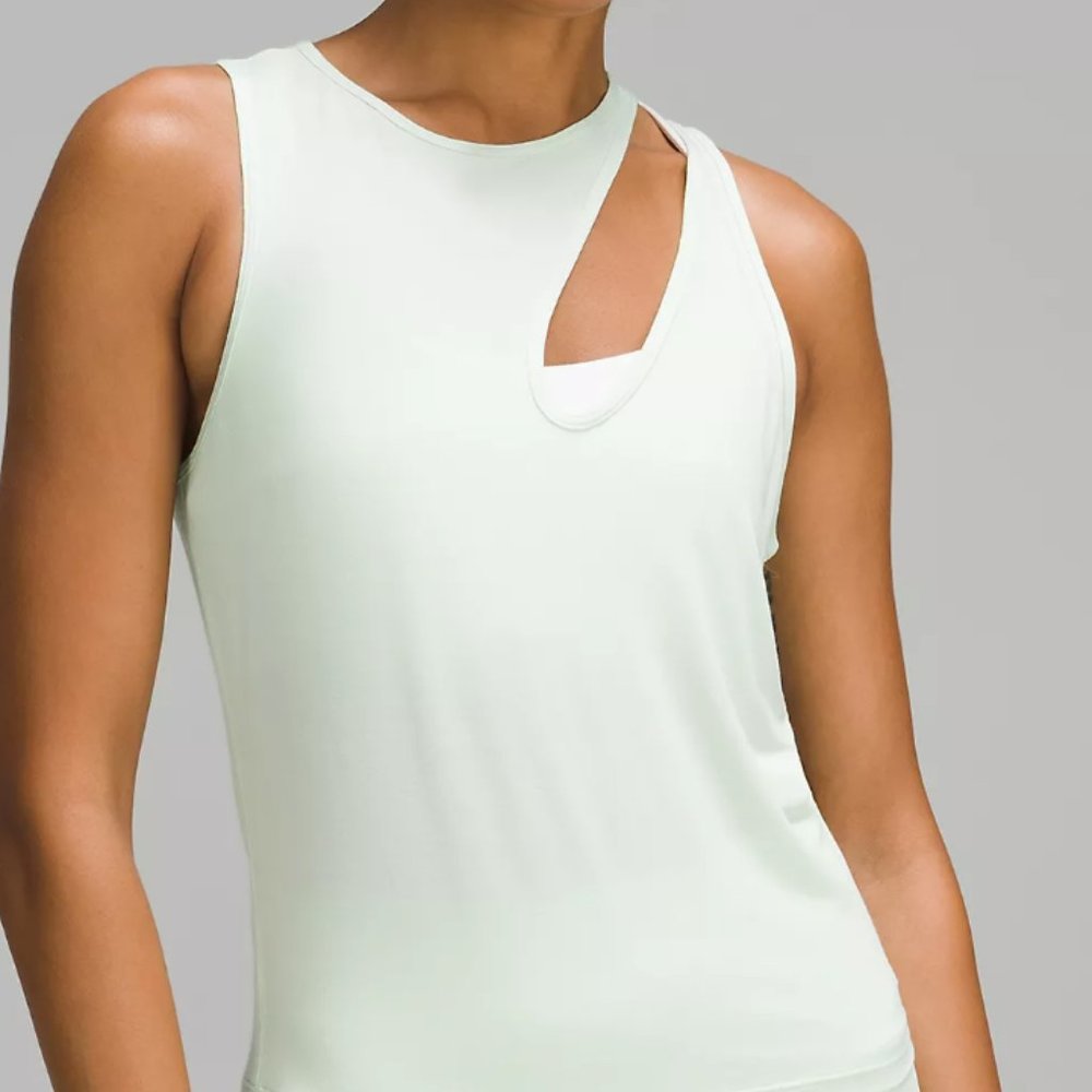 lululemon Shoulder Cut-Out Yoga Tank Top Kohlrabi Green New Size 4, 6